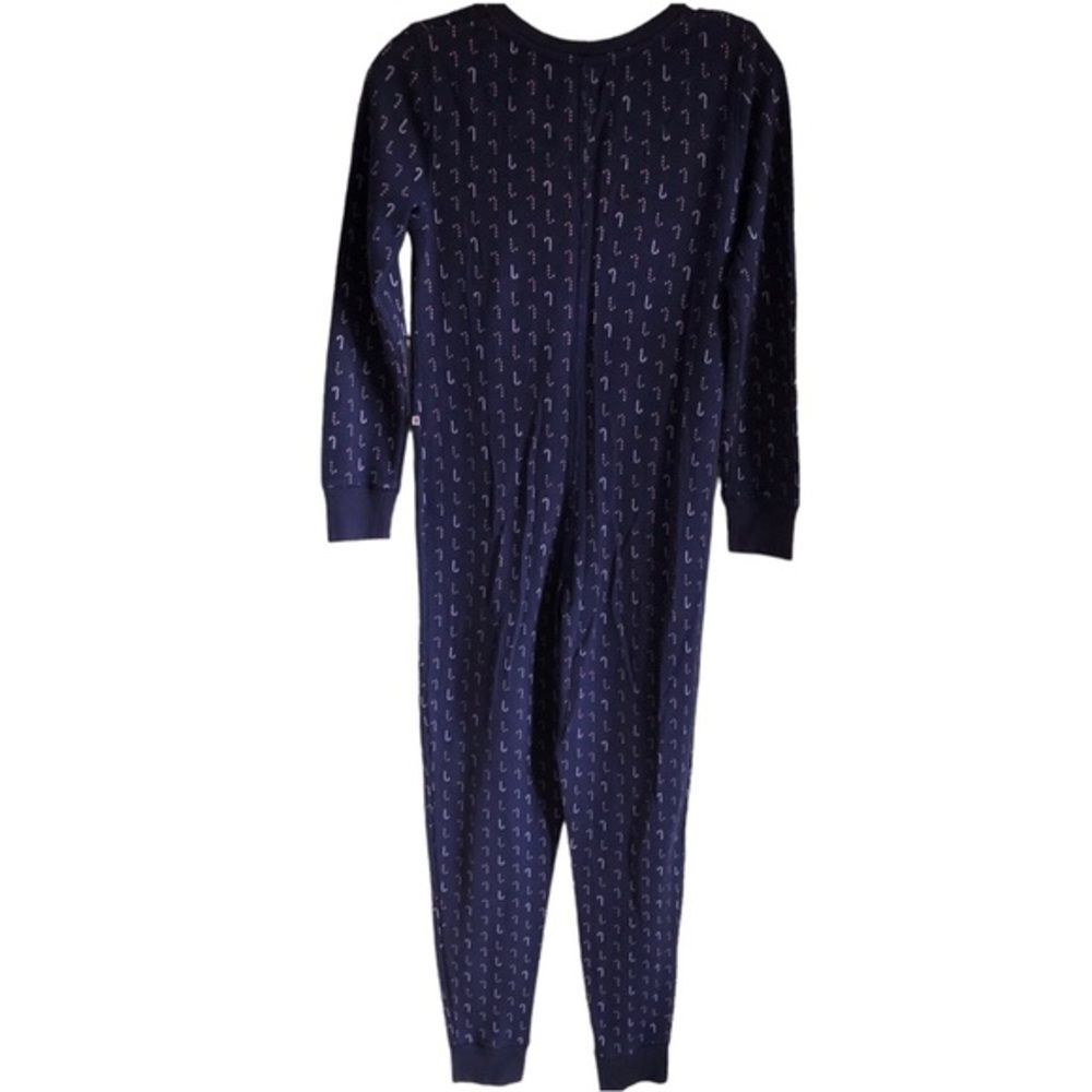 Jane and Bleecker thermal navy candy cane pajama onesie XS holiday Christmas‎ - Picture 2 of 10